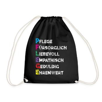Altenpflege Pfleger Pflegepersonal Pflegekraft - Turnbeutel - Schwarz - Vorne