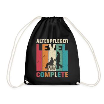 Altenpfleger Geschenk Altenpflege Pflegefachkraft - Turnbeutel - Schwarz - Vorne