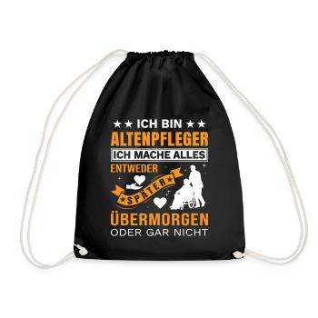 Altenpfleger Geschenk Altenpflege Pflegefachkraft - Turnbeutel - Schwarz - Vorne