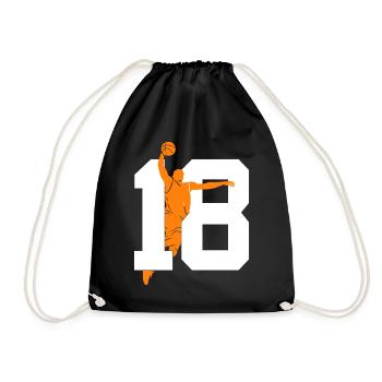 NUMBER 18 BASKETBALL 18TH BIRTHDAY - Drawstring Bag - black - Front