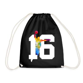 NUMÉRO 16 : 16E ANNIVERSAIRE DE BASKET-BALL - Sac de sport léger - noir - Devant
