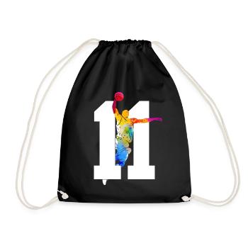 NUMBER 11 BASKETBALL 11TH BIRTHDAY - Drawstring Bag - black - Front