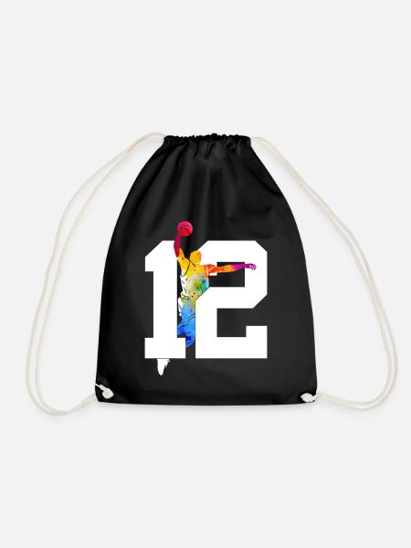 NUMMER 12 BASKETBALL 12. GEBURTSTAG - Turnbeutel - Schwarz