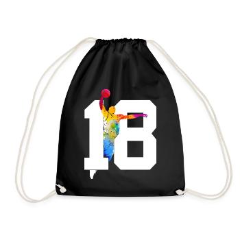NUMBER 18 BASKETBALL 18TH BIRTHDAY - Drawstring Bag - black - Front