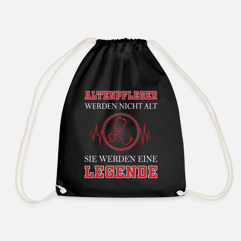 Altenpfleger Geschenk Altenpflege Pflegefachkraft - Turnbeutel - Schwarz