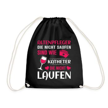 Altenpflege Pfleger Pflegepersonal Pflegekraft - Turnbeutel - Schwarz - Vorne