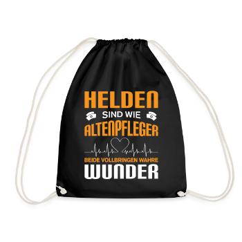 Altenpfleger Geschenk Altenpflege Pflegefachkraft - Turnbeutel - Schwarz - Vorne