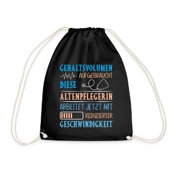 Altenpfleger Geschenk Altenpflege Pflegefachkraft - Turnbeutel - Schwarz - Vorne