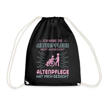 Altenpfleger Geschenk Altenpflege Pflegefachkraft - Turnbeutel - Schwarz - Vorne