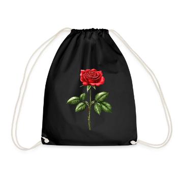 Rose Fleur Amour Saint Valentin - Sac de sport léger - noir - Devant