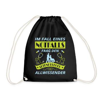 Altenpfleger Geschenk Altenpflege Pflegefachkraft - Turnbeutel - Schwarz - Vorne