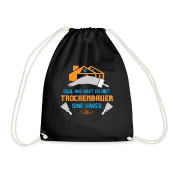 Trockenbau Trockenbauer Trockenbaumonteur Geschenk - Turnbeutel - Schwarz - Vorne