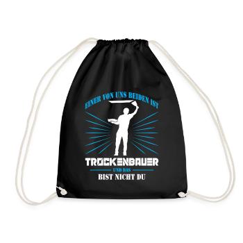 Trockenbau Trockenbauer Trockenbaumonteur Geschenk - Turnbeutel - Schwarz - Vorne