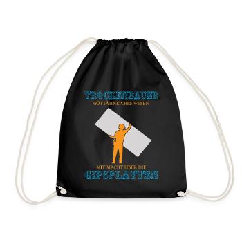 Trockenbau Trockenbauer Trockenbaumonteur Geschenk - Turnbeutel - Schwarz - Vorne