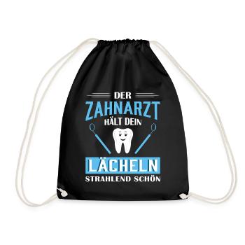 Zahnarzt Zahnhygieniker Zahnarztpraxis stomatologe - Turnbeutel - Schwarz - Vorne
