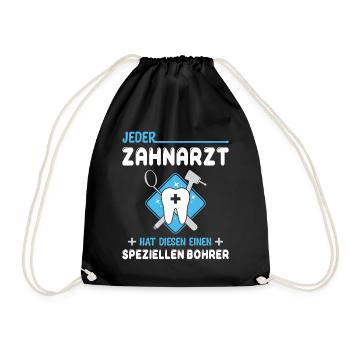 Zahnarzt Zahnhygieniker Zahnarztpraxis stomatologe - Turnbeutel - Schwarz - Vorne