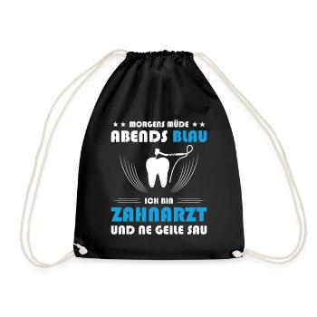Zahnarzt Zahnhygieniker Zahnarztpraxis stomatologe - Turnbeutel - Schwarz - Vorne