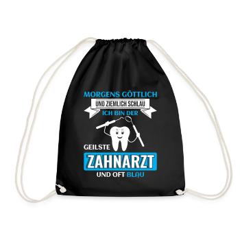 Zahnarzt Zahnhygieniker Zahnarztpraxis stomatologe - Turnbeutel - Schwarz - Vorne