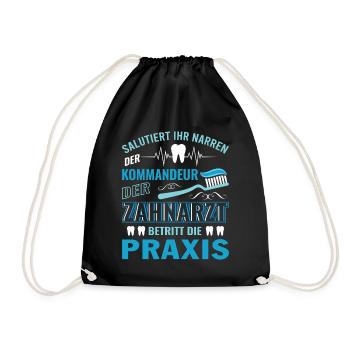 Zahnarzt Zahnhygieniker Zahnarztpraxis stomatologe - Turnbeutel - Schwarz - Vorne