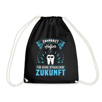 Zahnarzt Zahnhygieniker Zahnarztpraxis stomatologe - Turnbeutel - Schwarz - Vorne