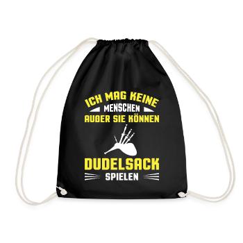 Dudelsackspieler Dudelsack Männer Geschenk - Turnbeutel - Schwarz - Vorne