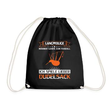 Dudelsackspieler Dudelsack Männer Geschenk - Turnbeutel - Schwarz - Vorne