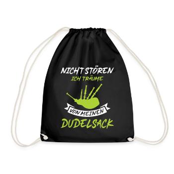 Dudelsackspieler Dudelsack Männer Geschenk - Turnbeutel - Schwarz - Vorne