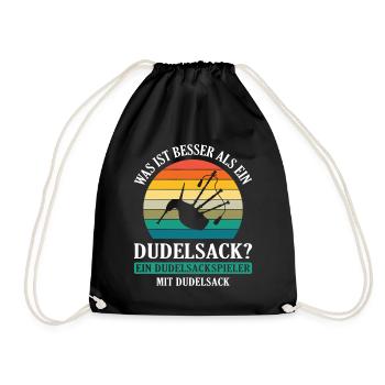 Dudelsackspieler Dudelsack Männer Geschenk - Turnbeutel - Schwarz - Vorne