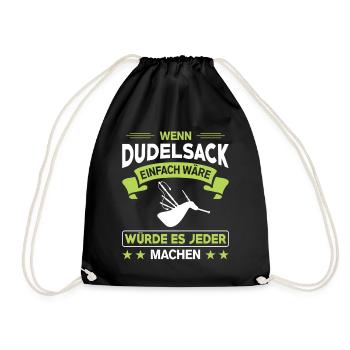 Dudelsackspieler Dudelsack Männer Geschenk - Turnbeutel - Schwarz - Vorne