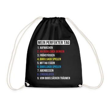 Dudelsackspieler Dudelsack Männer Geschenk - Turnbeutel - Schwarz - Vorne