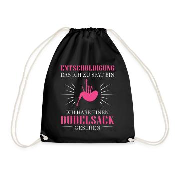 Dudelsackspieler Dudelsack Männer Geschenk - Turnbeutel - Schwarz - Vorne