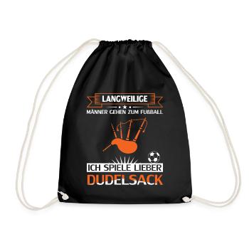 Dudelsackspieler Dudelsack Männer Geschenk - Turnbeutel - Schwarz - Vorne