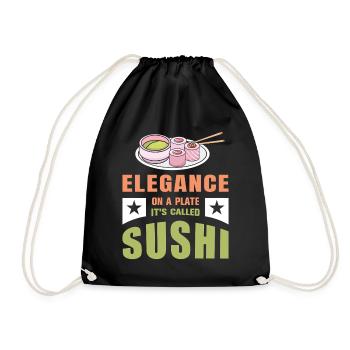 Sushi Japan Essen Sushi-Mahlzeit - Turnbeutel - Schwarz - Vorne