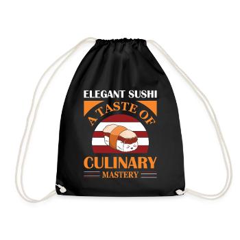 Sushi Japan Essen Sushi-Mahlzeit - Turnbeutel - Schwarz - Vorne