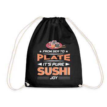 Sushi Japan Essen Sushi-Mahlzeit - Turnbeutel - Schwarz - Vorne