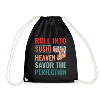 Sushi Japan Essen Sushi-Mahlzeit - Turnbeutel - Schwarz - Vorne