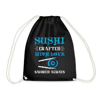 Sushi Japan Essen Sushi-Mahlzeit - Turnbeutel - Schwarz - Vorne