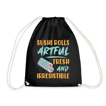 Sushi Japan Essen Sushi-Mahlzeit - Turnbeutel - Schwarz - Vorne