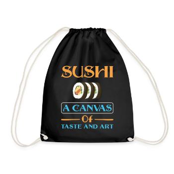 Sushi Japan Essen Sushi-Mahlzeit - Turnbeutel - Schwarz - Vorne