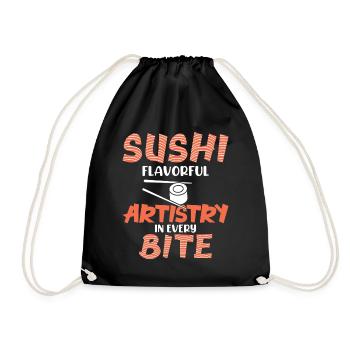 Sushi Japan Essen Sushi-Mahlzeit - Turnbeutel - Schwarz - Vorne