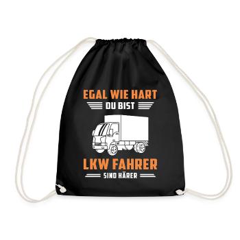 Lkw Fahrer Kraftfahrer LKW-Fahrer - Turnbeutel - Schwarz - Vorne