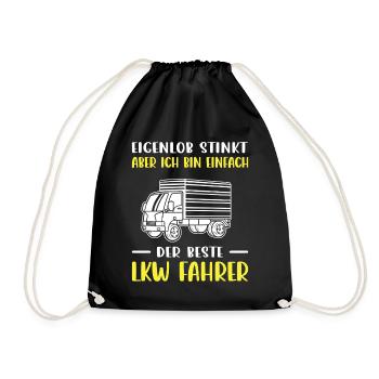 Lkw Fahrer Kraftfahrer LKW-Fahrer - Turnbeutel - Schwarz - Vorne