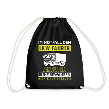 Lkw Fahrer Kraftfahrer LKW-Fahrer - Turnbeutel - Schwarz - Vorne