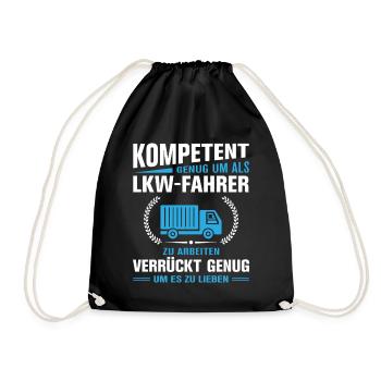 Lkw Fahrer Kraftfahrer LKW-Fahrer - Turnbeutel - Schwarz - Vorne
