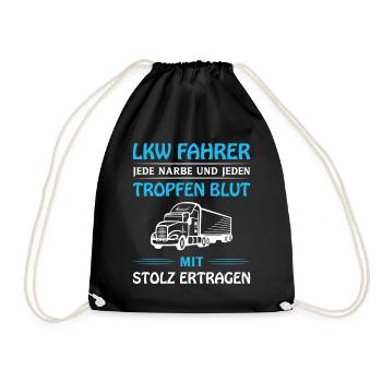 Lkw Fahrer Kraftfahrer LKW-Fahrer - Turnbeutel - Schwarz - Vorne
