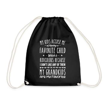 My Grandkids Are My Favorite Grandmother Grandma - Drawstring Bag - black - Front