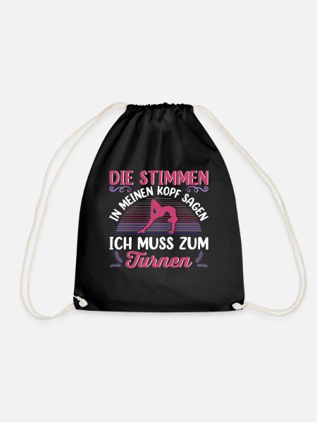 Turnen Mädchen Gymnastik Turnanzug Turnerin - Turnbeutel - Schwarz