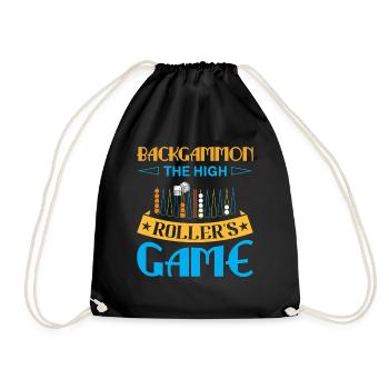 Backgammon Spiel - Turnbeutel - Schwarz - Vorne