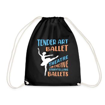 Ballerina Ballett mädchen - Turnbeutel - Schwarz - Vorne