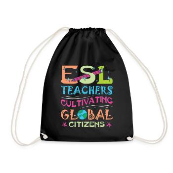 ESL-Lehrer ESL Unterricht - Turnbeutel - Schwarz - Vorne